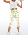 Flower yellow rose little fresh yoga capris