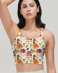 Flower watercolor pink and orange hibiscus tank tops