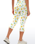 Flower yellow rose little fresh yoga capris