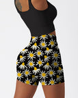 Flower hand painted abstract floral shorts