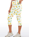 Flower yellow rose little fresh yoga capris