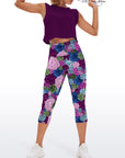 Colorful succulent flower capris