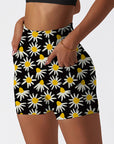 Flower hand painted abstract floral shorts