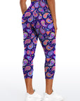 Purple paisley print design leggings