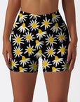 Flower hand painted abstract floral shorts