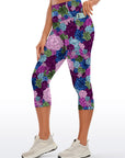 Colorful succulent flower capris