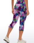 Colorful succulent flower capris