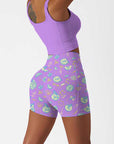 Fruit sliced apple purple shorts