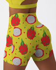 Fruit red pitaya yellow shorts