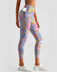 CREAMY™ colorful psychedelic pattern breathable waistband leggings