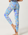 Flower white cherry blossoms blue leggings