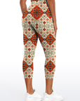 Ethnic persian carpet red leggings