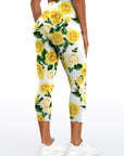 Flower yellow rose leggings