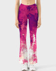 Flower watercolor psychedelic violet flare leggings