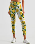 Flower yellow rose leggings