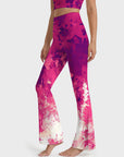 Flower watercolor psychedelic violet flare leggings