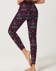 Purple ethnic print design leggings