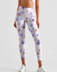 Flower purple plumeria leggings