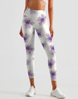 Flower purple blooming gold edge leggings