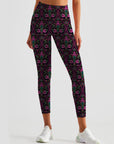 Purple ethnic print design leggings