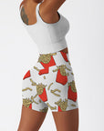 Cartoon french fries pattern print shorts