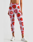 Fruit kawaii strawberry characters pink leggings