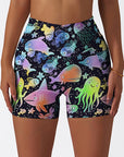 Ocean fish octopus color fluorescent shorts