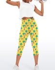 Coconut tree print design yoga capris