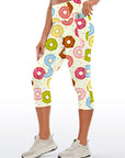 Cartoon food colorful donuts capris