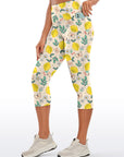 Fruit lemon flower butterfly capris