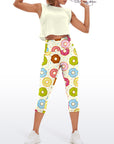 Cartoon food colorful donuts capris