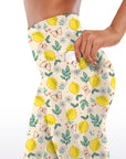 Fruit lemon flower butterfly capris