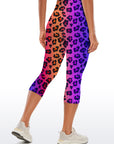 Animal leopard contrast gradient print capris