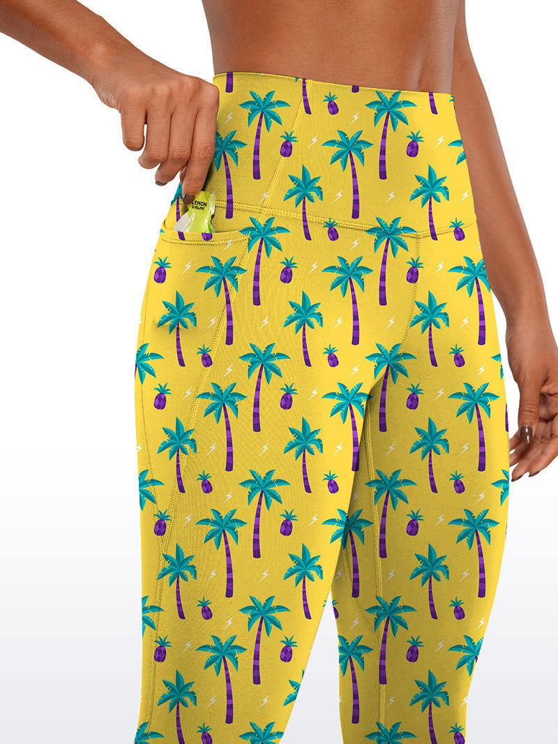 Coconut tree print design yoga leggings