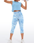 Liquid blue swirl water ripple capris