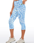 Liquid blue swirl water ripple capris