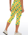 Coconut tree print design yoga capris