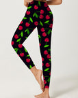 Fruit cherry red ripe berry leggings