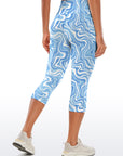 Liquid blue swirl water ripple capris