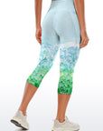 Botanical watercolor woods green capris