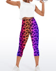 Animal leopard contrast gradient print capris