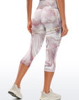 Gilt water ripple marble dark red capris