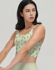 Botanical lilies of valley green tank tops