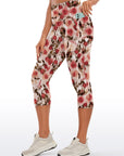 Flower rose hawthorn red retro capris