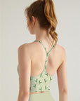 Botanical lilies of valley green tank tops