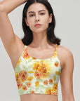 Flower yellow peonies watercolor tank tops