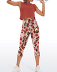 Flower rose hawthorn red retro capris