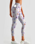 Flower purple plumeria leggings