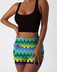 Geometry colorful humanoid gradient shorts