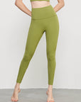 Basic peach buttock naked ultra-high waist hip lift green leggings